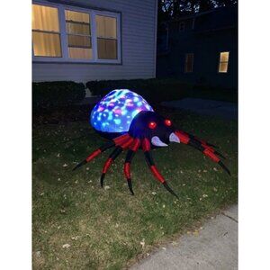 8 FT Width Halloween Inflatable Spider Outdoor Decoration with Magic Light